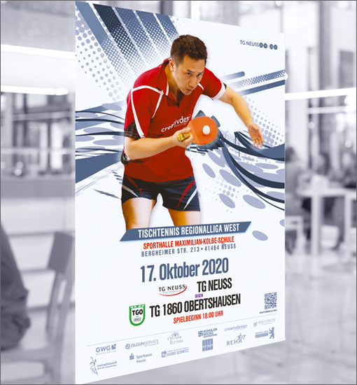 Digitale Anzeigetafel TG Neuss Tischtennis